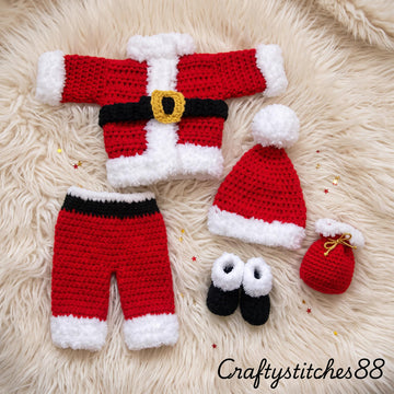 Crochet Santa Suit, Newborn