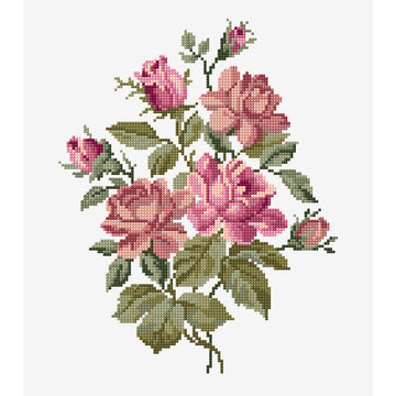 Pink Roses Bouquet in DMC - PAT0678 - Downloadable PDF