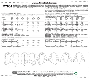 McCall's Misses' Shirts M7904 - Sewing Pattern
