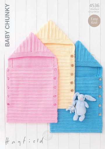 Baby Sleeping Bags in Hayfield Baby Chunky - 4536 - Downloadable PDF