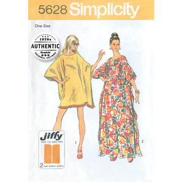 Simplicity 5628 Women's One Size Vintage Jiffy Caftan - Paper Pattern, Size OS (ONE SIZE)