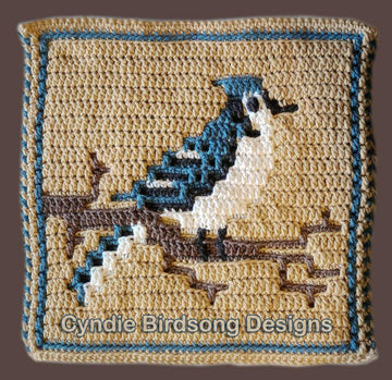 Boisterous Blue Jay Mosaic Square