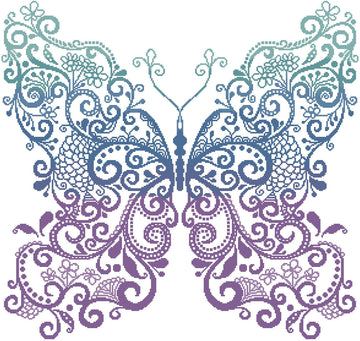 Purple Blue Green Butterfly - #11676