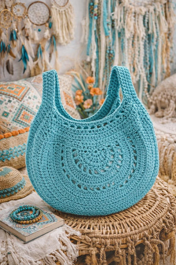 Large Crochet Boho Bag
