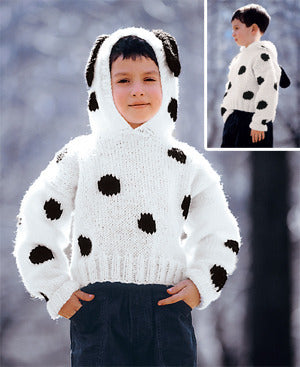 Dalmatian Pullover Knit in Lion Brand Jiffy - 1210A