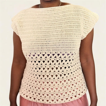 Arcelle Top – Structured Zigzag Crochet Top