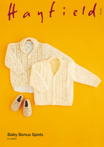 Set of Cardigans in Hayfield Baby Bonus Spots - 5442 - Downloadable PDF