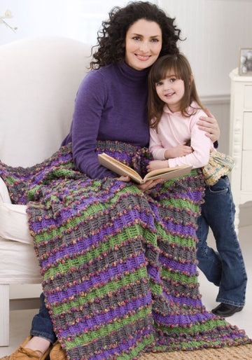 Let's Be Warm Throw in Red Heart Super Saver Economy Solids - LW2467