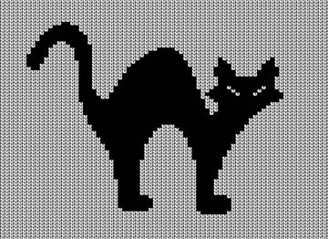 Fun Cat Intarsia Knit Chart