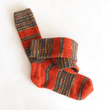Striped Ribbed Socks in Lion Brand Sock Ease - L10503