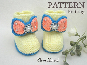 Knitted Baby Booties Mila Pattern by Elena Mitchell