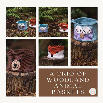 Trio Of Woodland Animal Baskets