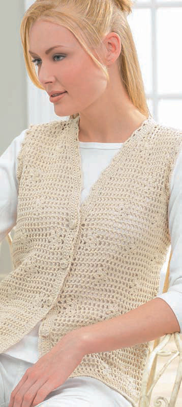 Daisy Mesh Vest in Patons Grace