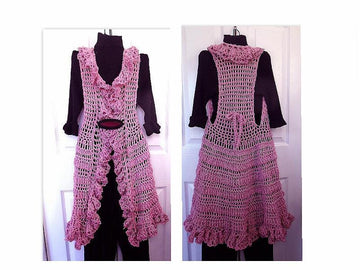 760 Long Bohemian Ruffled Edge Vest