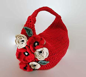 Red Crochet Flower Bag