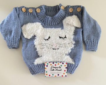 Bella Bunny Baby Jumper Knitting Pattern 6-24 months approx