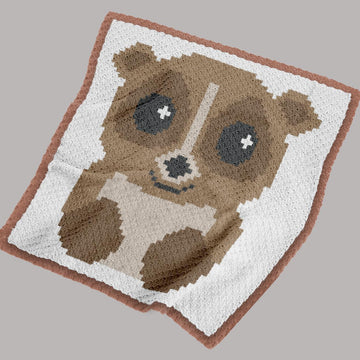 C2C Cute Lemur Blanket Crochet Pattern Corner-to-Corner Chart Intarsia