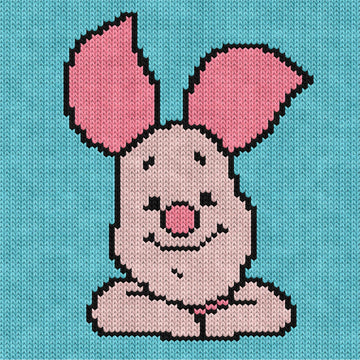 Cute Pink Piglet Knitting Chart
