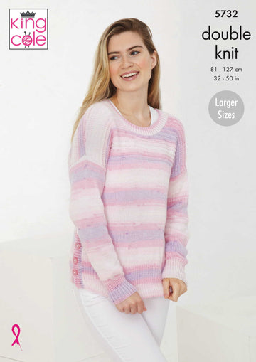 Sweater and Cardigan Knitted in King Cole Beaches DK - 5732 - Downloadable PDF