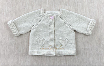 Baby Cardigan with Hearts