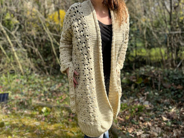 Häkelanleitung Cozy-Karo Mantel
