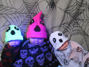 Baby Scream Neon Halloween Beanies - 3 Different Designs