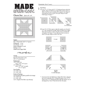 Moda Fabrics Charm Star Quilt - Downloadable PDF