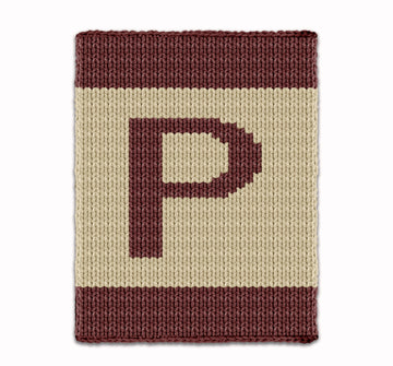 Letter P - Intarsia chart for finger knit blanket