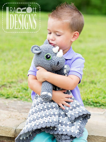 Riley Rhino the Rhinoceros Security Blanket Lovey