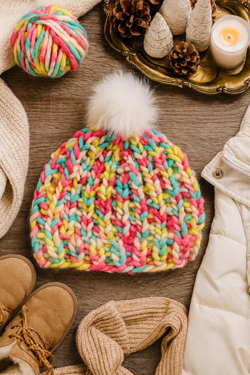 Rainbow Rib Ski Hat