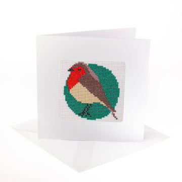 Stitchfinity Robin Mini Card Cross Stitch Kit - 13cm x 13cm