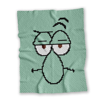 SpongeBob Squidward Turquoise Blanket Kids' Room C2C Crochet Pattern