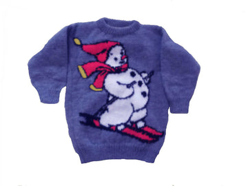 Christmas Ski-ing Snowman Jumper