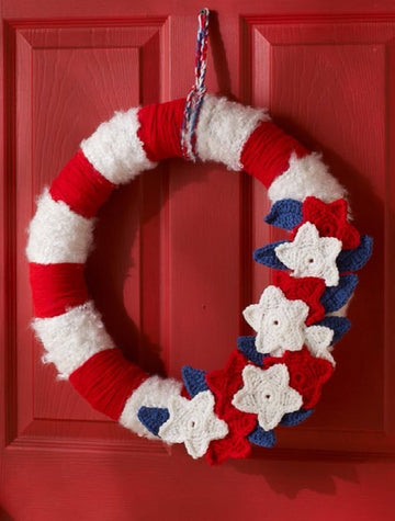 Stars & Stripes Wreath in Red Heart Light & Lofty - LW3644