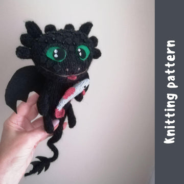 Knitting Pattern Toothless Dragon How to Train Your Dragon Inspired Plush Toy