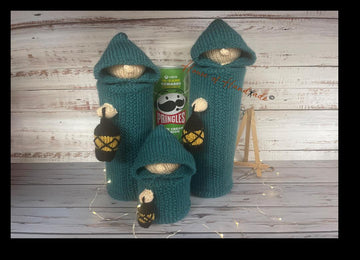 Hooded Cloak Pringles Tub Covers 185g, 165g & 40g Knitting Pattern
