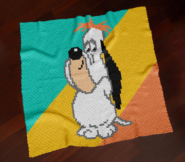 Droopy Blanket Cartoon Happy Basset Hound 1950s Animated Dog C2C CROCHET PATTERN