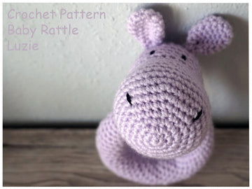 Crochet pattern baby rattle hippo Luzie