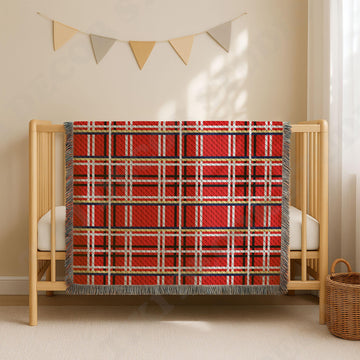 Scottish Tartan Blanket C2C CROCHET PATTERN Red Checkered Afghan