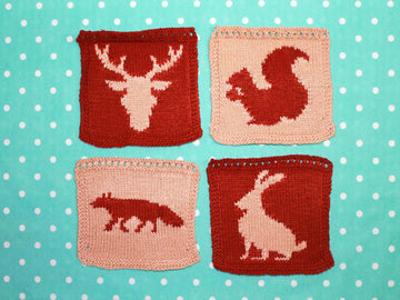 Woodland Animal Intarsia Squares