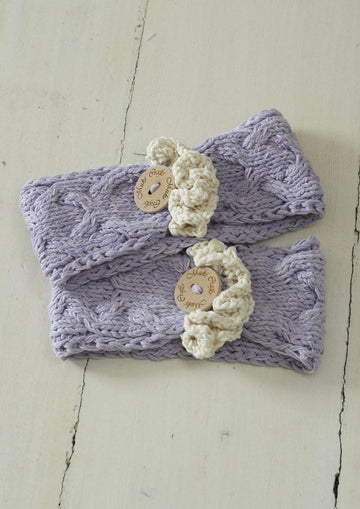 Cable headband Bianca with ruffles