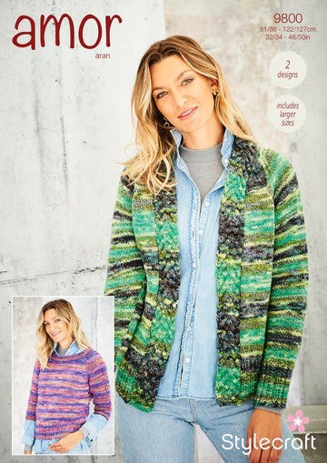 Jacket and Sweater in Stylecraft Amor Aran - 9800 - Downloadable PDF