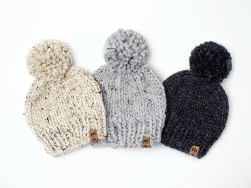 Winter Pompom Hat Chunky Toque Beanie