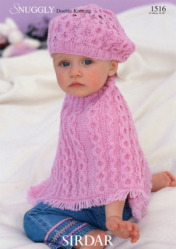 Poncho and Beret in Sirdar Snuggly DK 50g - 1516 - Downloadable PDF