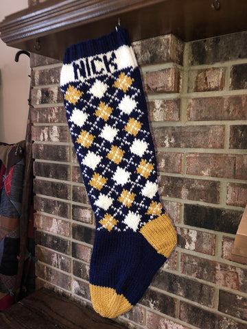 Argyle Blue Stocking