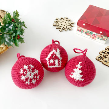 Christmas bauble crochet pattern amigurumi Christmas tree ornament