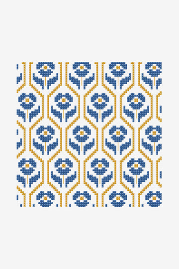 Blue Blooms in DMC - PAT0771 - Downloadable PDF