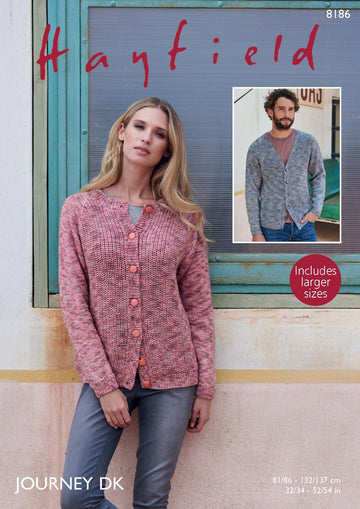 Cardigans in Hayfield Journey DK - 8186 - Downloadable PDF