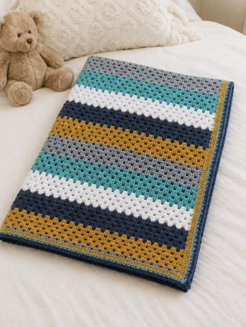 Granny Stripe Crochet Blanket