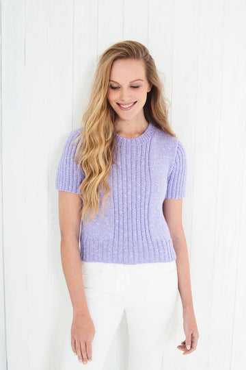 Ladies Cardigan Top with Short Sleeves and Top with Cap Sleeves in King Cole Cotton Top DK in King Cole - 5625 - Leaflet